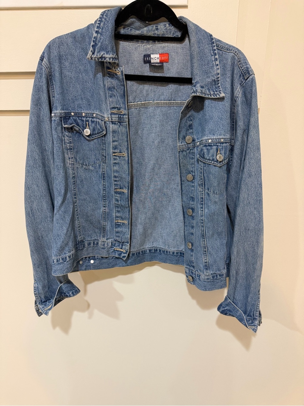 French Cuff Medium Blue Denim Jean Jacket